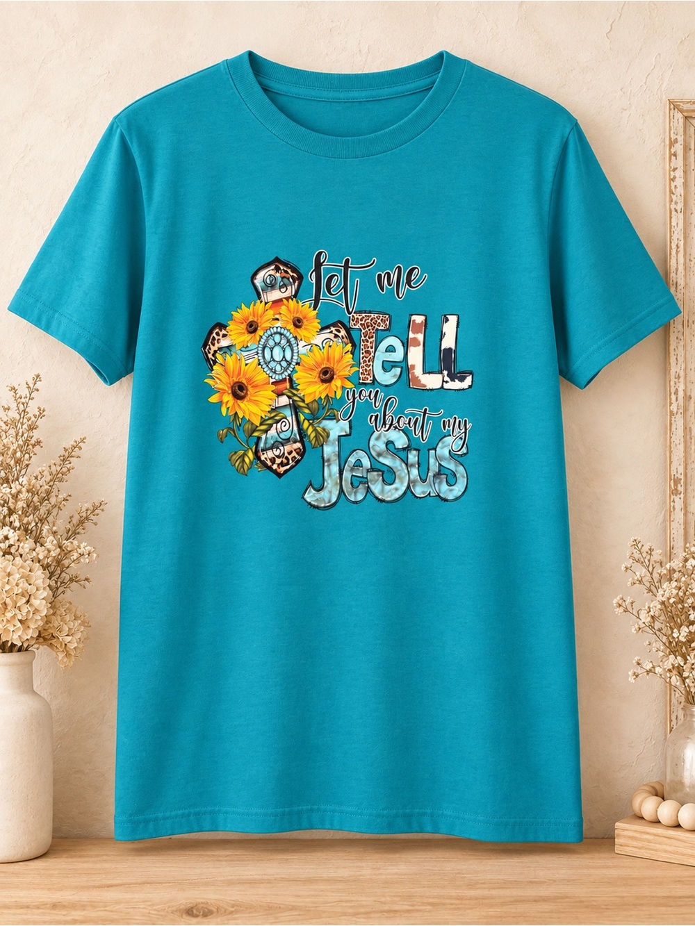 Epic Threads Teal Graphic 'Let Me Tell You About My Jesus' Tee